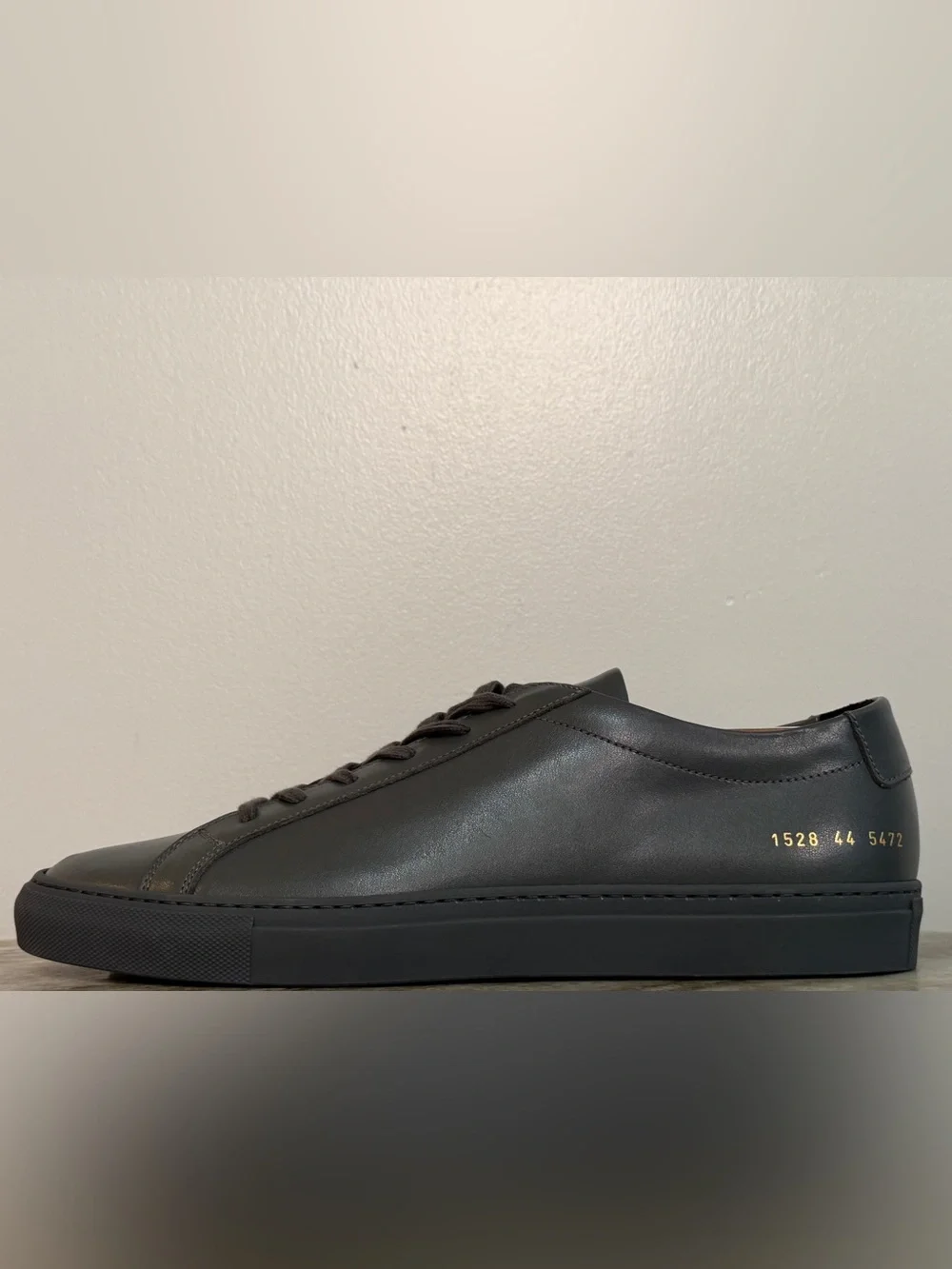 COMMON PROJECTS ORIGINAL ACHILLES LOW GRAY LEATHER 11 44 MINIMALIST $500 ITALY - Picture 4 of 11